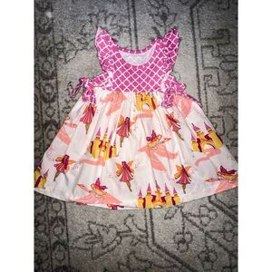 Elenor Rose 2T Fairy Dress Castle Goose‎ Poplin EUC Milkmaid Style